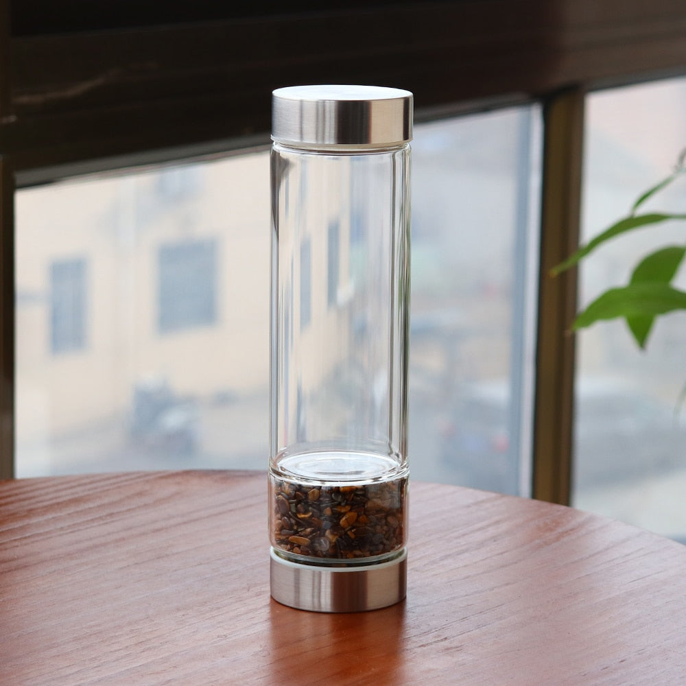 Crystal Glass Water Bottle - luxuriously bliss creations