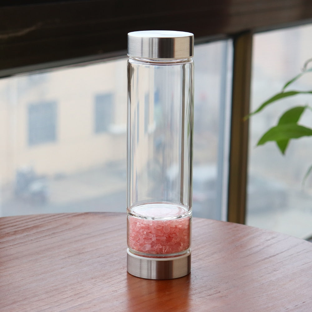 Crystal Glass Water Bottle - luxuriously bliss creations