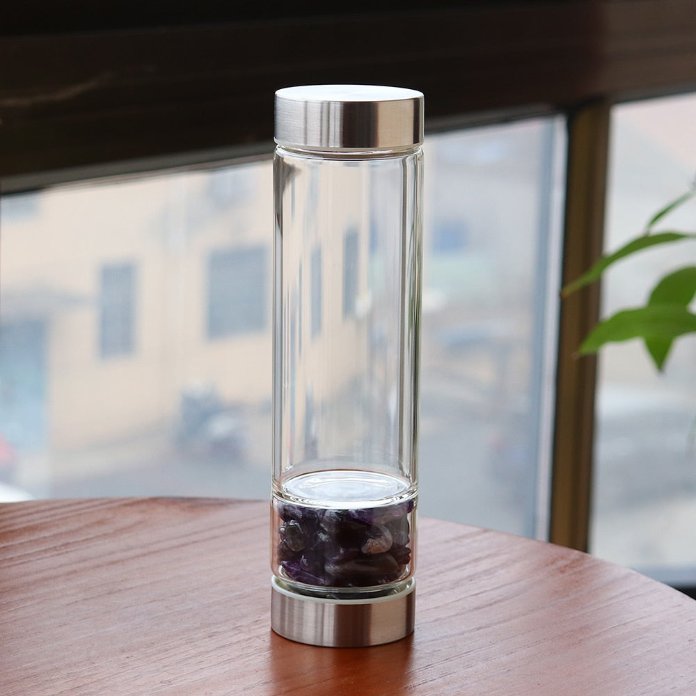 Crystal Glass Water Bottle - luxuriously bliss creations