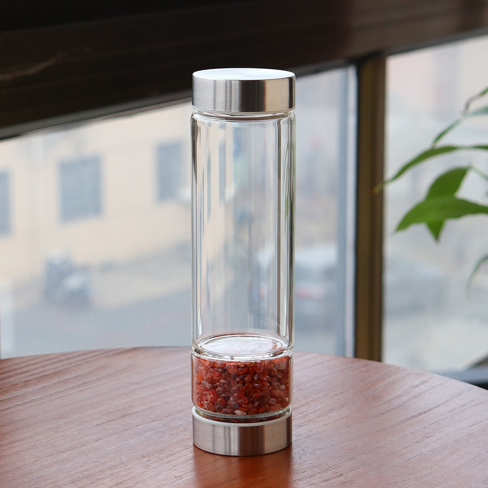 Crystal Glass Water Bottle - luxuriously bliss creations