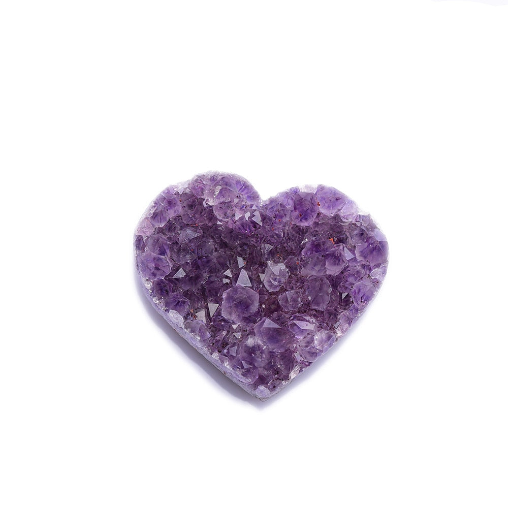 Love Shape Amethyst Cluster Crystal - luxuriously bliss creations