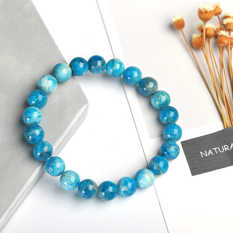 Blue Apatite Stone Bracelet (Manifestation and Focus)