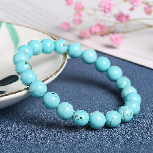 Blue Turquoise Crystal Bracelet (Intuition and Self-Expression)